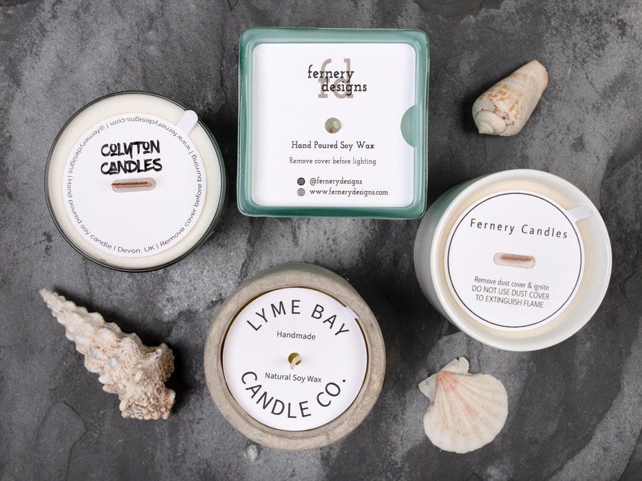 Custom Printed Square Candle Dust Covers — Fernery Designs